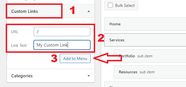 add custom links to your wordpress website menu